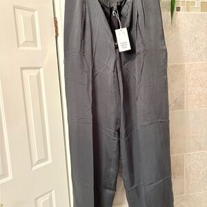 COS Dark Green Cupro Drapey Dress Pants for Men